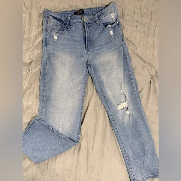 RACHEL Rachel Roy Light Blue Distressed Boyfriend Jeans - Picture 1 of 2